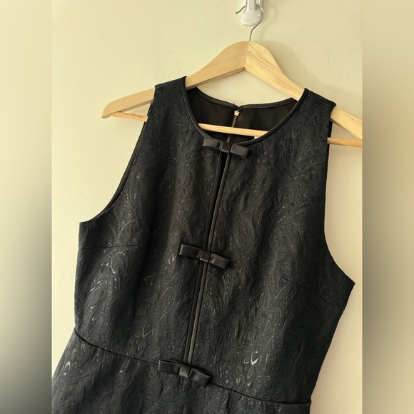 Erin Fetherston Agnes Bow Front Black Dress X Anthropologie - Picture 2 of 8